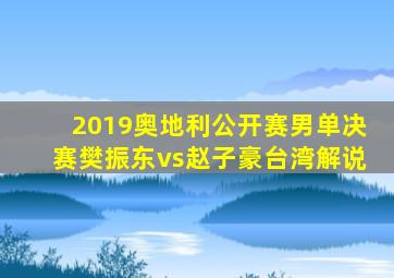 2019奥地利公开赛男单决赛樊振东vs赵子豪台湾解说