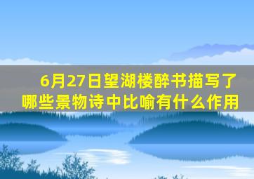 6月27日望湖楼醉书描写了哪些景物诗中比喻有什么作用