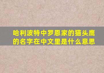 哈利波特中罗恩家的猫头鹰的名字在中文里是什么意思