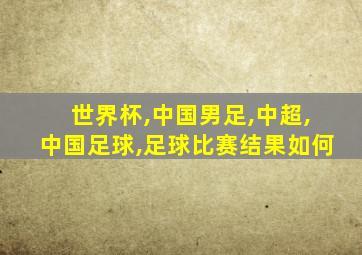 世界杯,中国男足,中超,中国足球,足球比赛结果如何