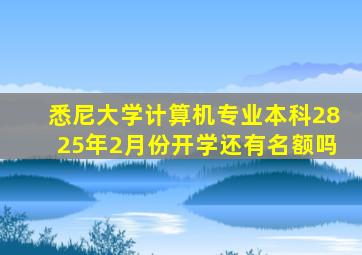 悉尼大学计算机专业本科2825年2月份开学还有名额吗