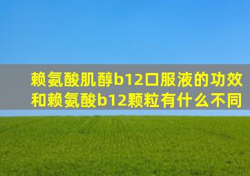 赖氨酸肌醇b12口服液的功效和赖氨酸b12颗粒有什么不同