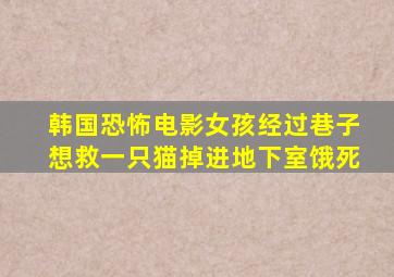 韩国恐怖电影女孩经过巷子想救一只猫掉进地下室饿死